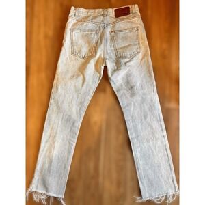 MSGM light‎ wash, distressed straight-leg jeans with a raw hem Size 40 US Size 6